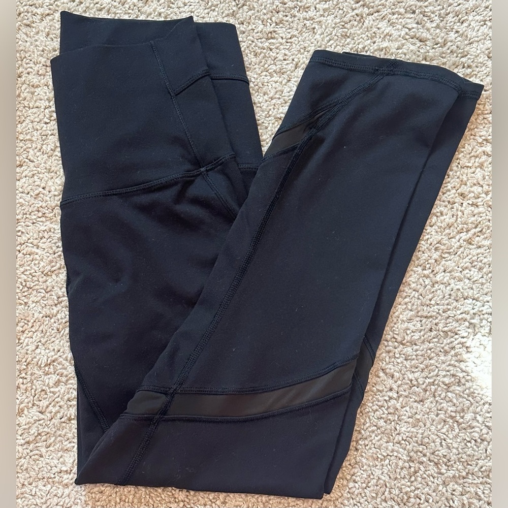 Lululemon Women’s Size 4 Crop Leggings Vented Black Back Pocket